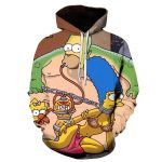 3D Cartoon Printing Hoodies - Homer Simpson And His Son Sweatshirt