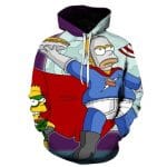 3D Cartoon Printing Hoodies - Homer Simpson And His Son Sweatshirt