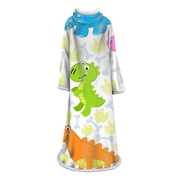 3D Digital Cartoon Printed Blanket With Sleeves-Cute Blanket Robe