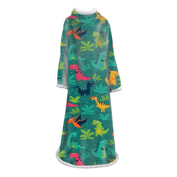 3D Digital Cartoon Printed Blanket With Sleeves-Cute Blanket Robe