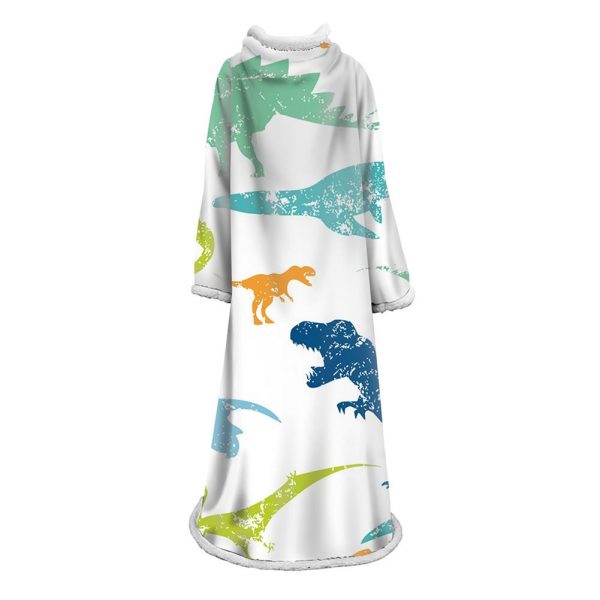 3D Digital Cartoon Printed Blanket With Sleeves-Cute Blanket Robe