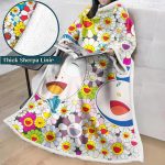 3D Digital Flower Printed Blanket With Sleeves-Cute Cartoon Blanket Robe