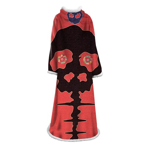 3D Digital Flower Printed Blanket With Sleeves-Cute Cartoon Blanket Robe