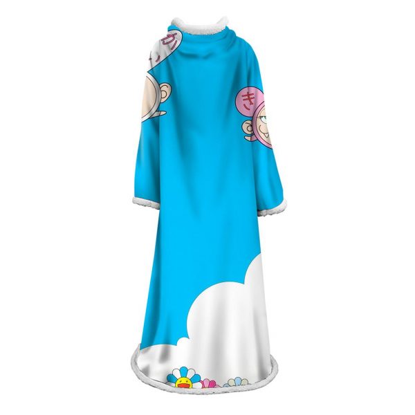 3D Digital Flower Printed Blanket With Sleeves-Cute Cartoon Blanket Robe