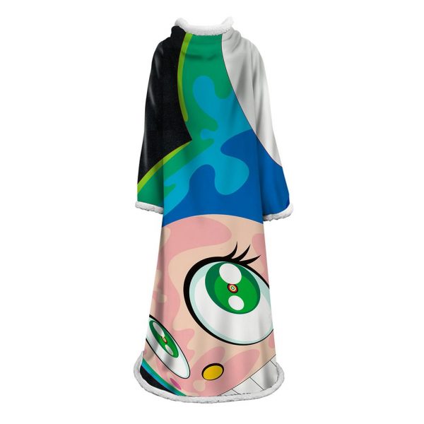 3D Digital Flower Printed Blanket With Sleeves-Cute Cartoon Blanket Robe