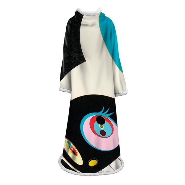 3D Digital Flower Printed Blanket With Sleeves-Cute Cartoon Blanket Robe