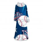 3D Digital Printed Blanket With Sleeves-Baseball Blanket Robe
