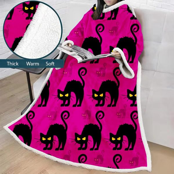 3D Digital Printed Blanket With Sleeves-Blanket Robe Halloween