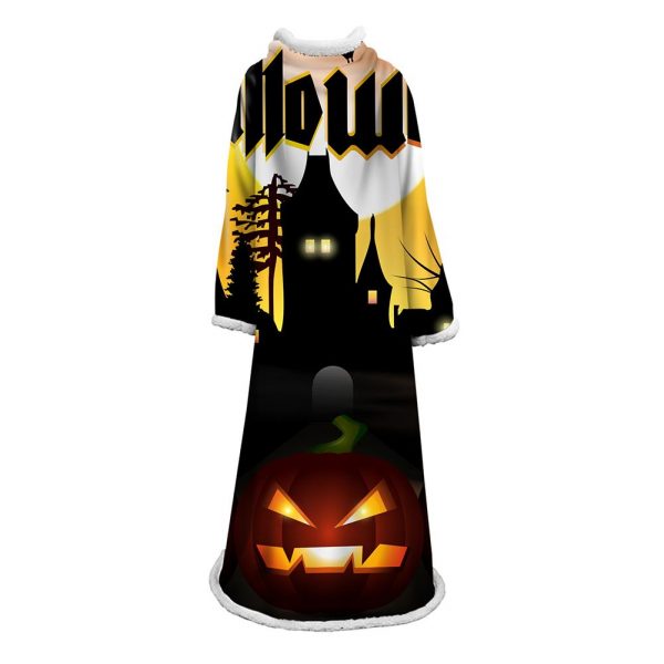 3D Digital Printed Blanket With Sleeves-Blanket Robe Halloween Party