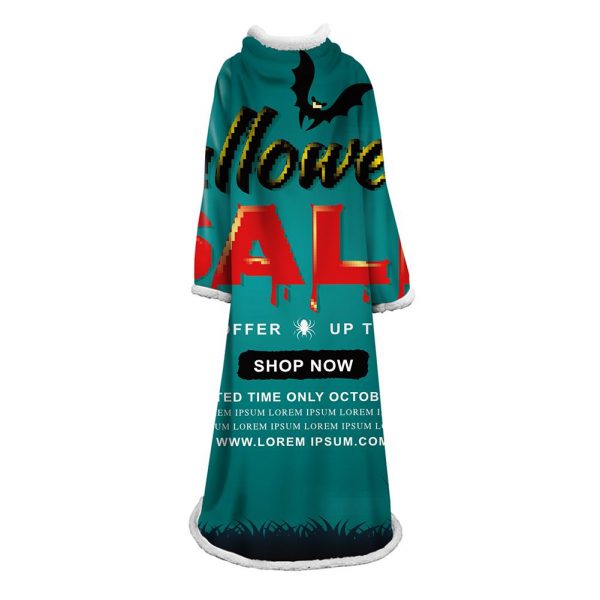 3D Digital Printed Blanket With Sleeves-Blanket Robe Halloween Party