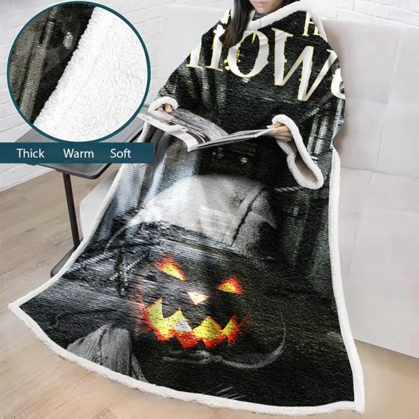 3D Digital Printed Blanket With Sleeves-Blanket Robe Halloween Party