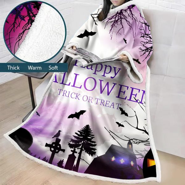 3D Digital Printed Blanket With Sleeves-Blanket Robe Halloween Party