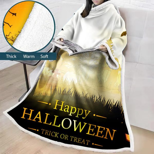 3D Digital Printed Blanket With Sleeves-Blanket Robe Halloween Party