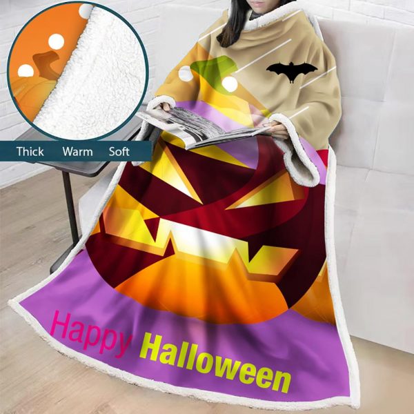 3D Digital Printed Blanket With Sleeves-Blanket Robe Halloween Party