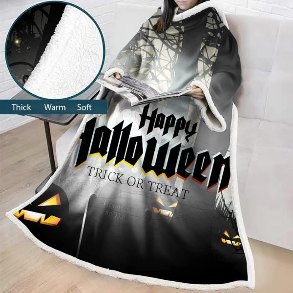 3D Digital Printed Blanket With Sleeves-Blanket Robe Halloween Party