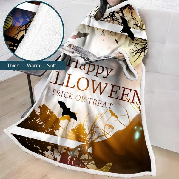 3D Digital Printed Blanket With Sleeves-Blanket Robe Halloween Party