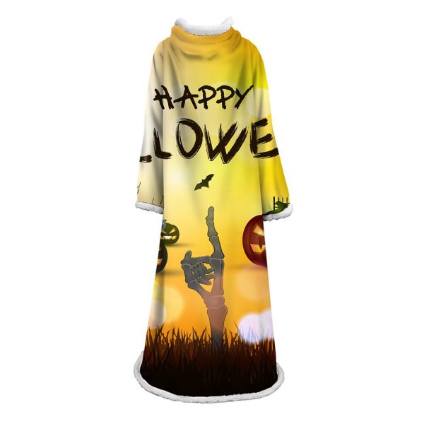 3D Digital Printed Blanket With Sleeves-Blanket Robe Halloween Party