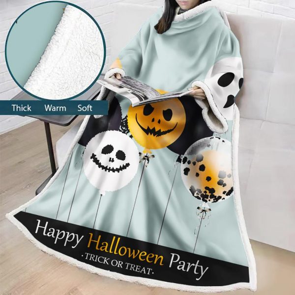 3D Digital Printed Blanket With Sleeves-Blanket Robe Halloween Party