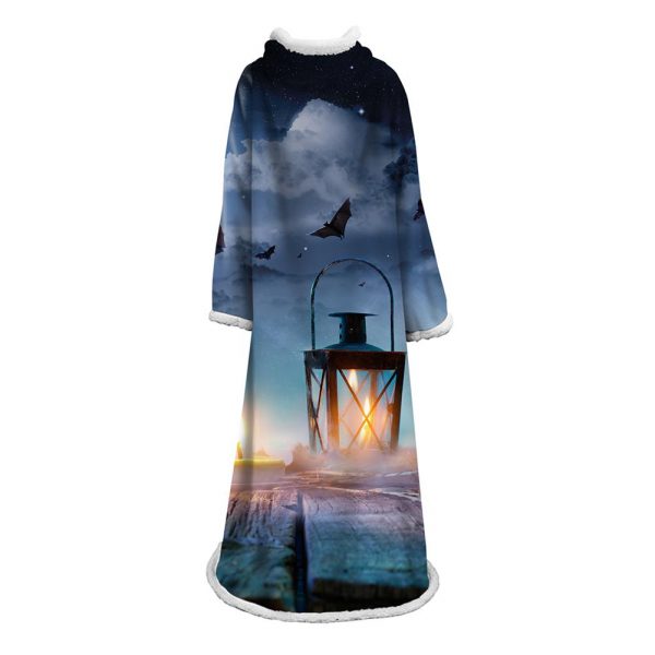 3D Digital Printed Blanket With Sleeves-Blanket Robe Halloween Party