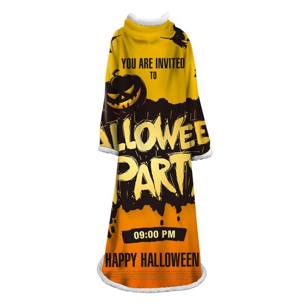 3D Digital Printed Blanket With Sleeves-Blanket Robe Halloween Party