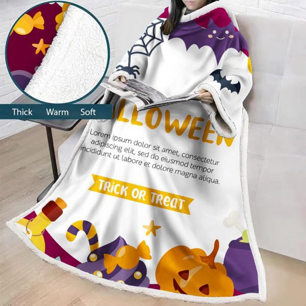 3D Digital Printed Blanket With Sleeves-Blanket Robe Halloween Party