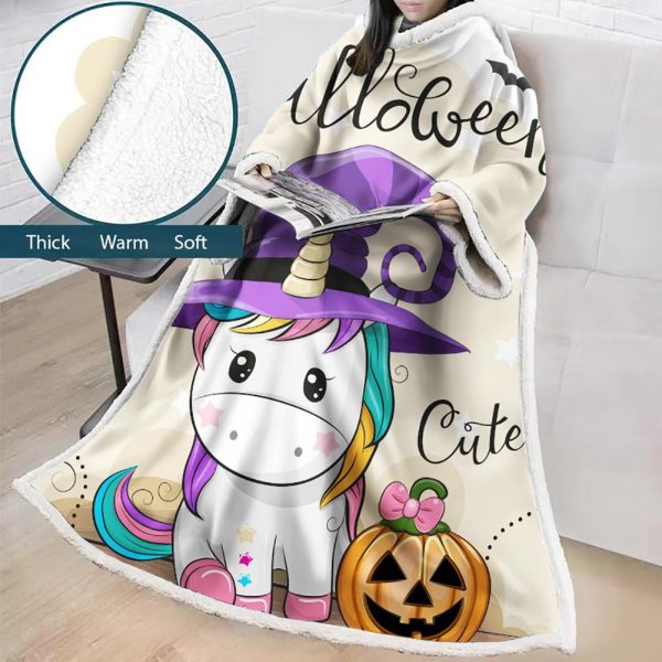 3D Digital Printed Blanket With Sleeves-Blanket Robe Halloween Party