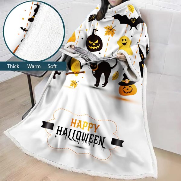 3D Digital Printed Blanket With Sleeves-Blanket Robe Halloween Party