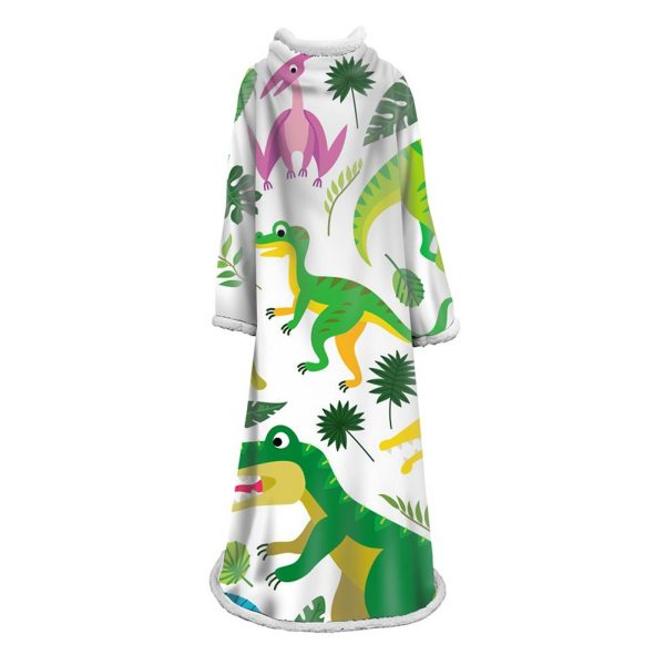 3D Digital Printed Blanket With Sleeves-Cartoon Cute Blanket Robe