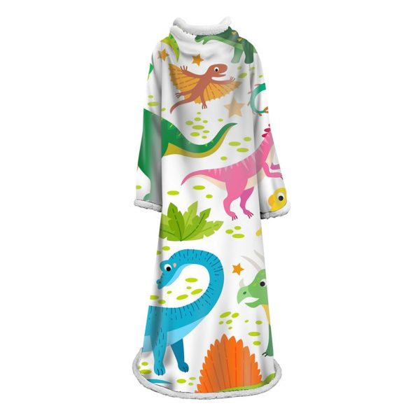 3D Digital Printed Blanket With Sleeves-Cartoon Cute Blanket Robe
