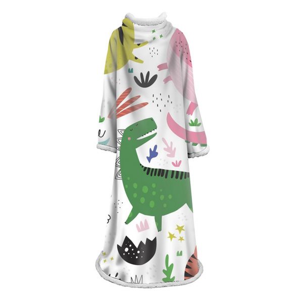 3D Digital Printed Blanket With Sleeves-Cartoon Cute Blanket Robe