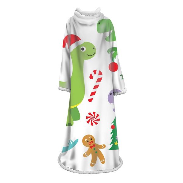 3D Digital Printed Blanket With Sleeves-Cartoon Cute Blanket Robe