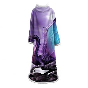 3D Digital Printed Blanket With Sleeves-Dinosaur Blanket Robe