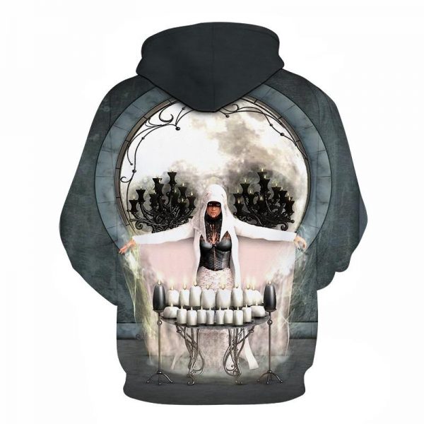 3D Digital Printed Blanket With Sleeves-Horror Skull Blanket Robe