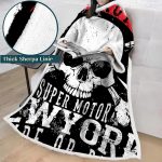 3D Digital Printed Blanket With Sleeves-Horror Skull Blanket Robe