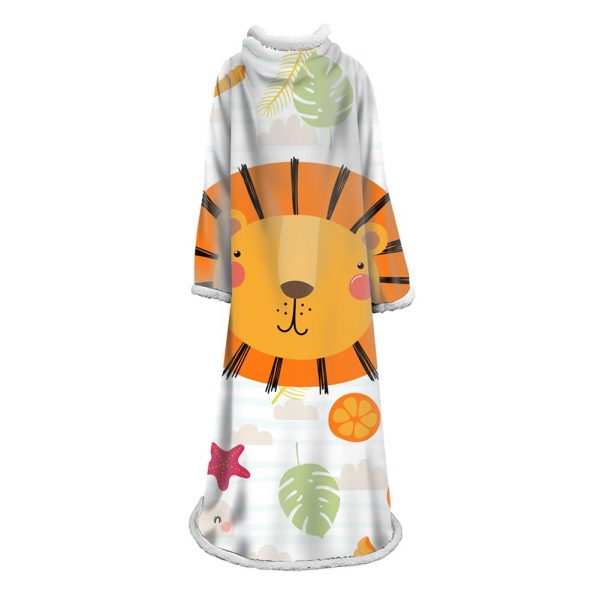 3D Digital Printed Cartoon Blanket With Sleeves-Cute Blanket Robe