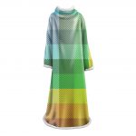 3D Digital Printed Plaid Blanket Robe -Blanket With Sleeves
