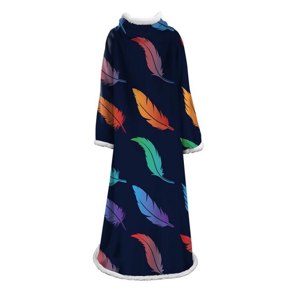 3D Digital Printed Plants Blanket With Sleeves-Leaves Blanket Robe