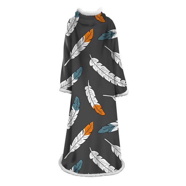 3D Digital Printed Plants Blanket With Sleeves-Leaves Blanket Robe