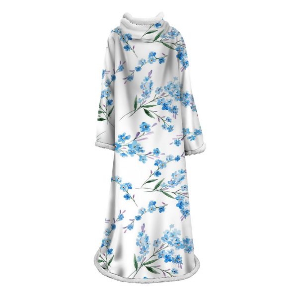 3D Digital Printed Plants Blanket With Sleeves-Leaves Blanket Robe