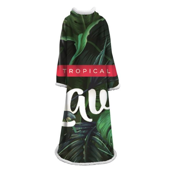 3D Digital Printed Plants Blanket With Sleeves-Leaves Blanket Robe