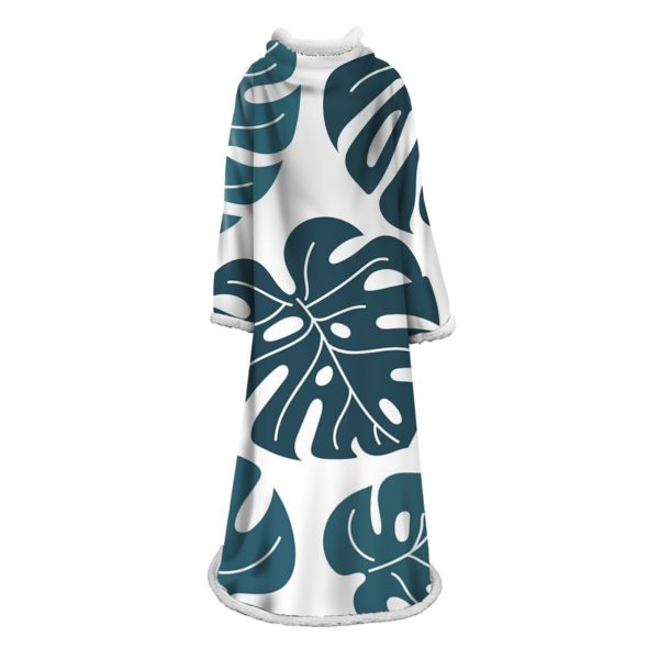 3D Digital Printed Plants Blanket With Sleeves-Leaves Blanket Robe
