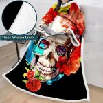 3D Digital Printed Skull Blanket With Sleeves-Horror Blanket Robe