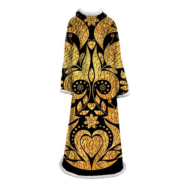 3D Digital Printed Skull Blanket With Sleeves-Horror Blanket Robe