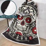 3D Digital Printed Skull Blanket With Sleeves-Horror Blanket Robe