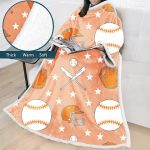 3D Digital Printed Sports Blanket With Sleeves-Baseball Blanket Robe