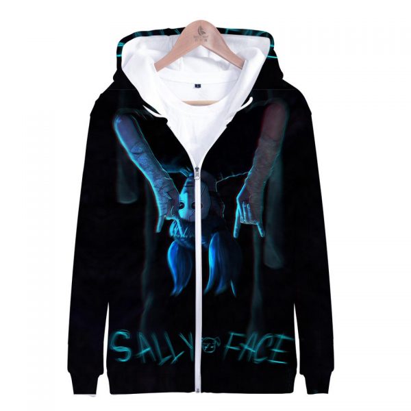 3D Digital Zip Sally Face Hoodies Sweatshirts