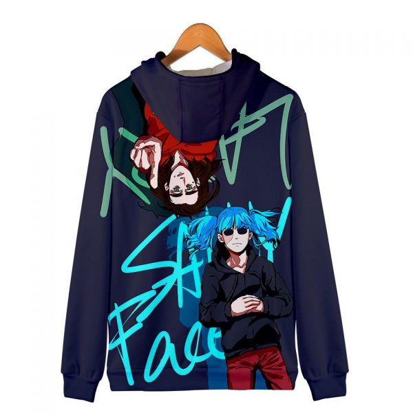 3D Digital Zip Sally Face Hoodies Sweatshirts