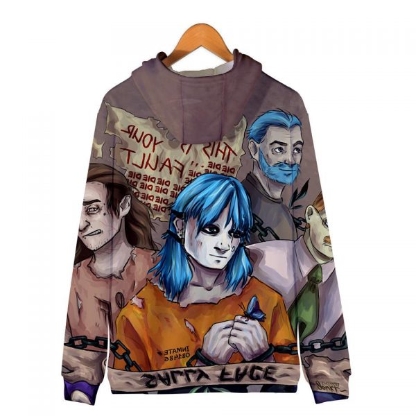 3D Digital Zip Sally Face Hoodies Sweatshirts