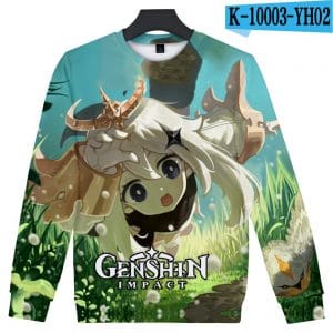 3D Game Genshin Impact Print Capless Sweatshirt