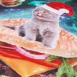 3D Graphic Pullover Sweater Unisex Christmas Funny Burger Cat Jumper